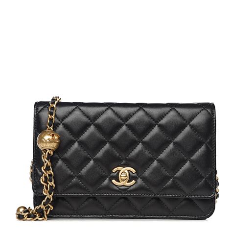 chanel black quilted lambskin woc|Classic wallet on chain .